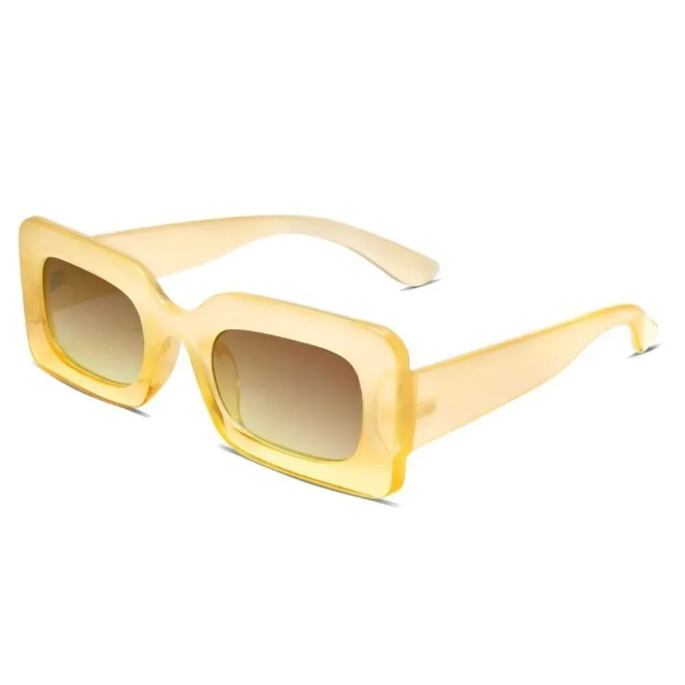 Translucent Yellow Chunky Square Sunglasses